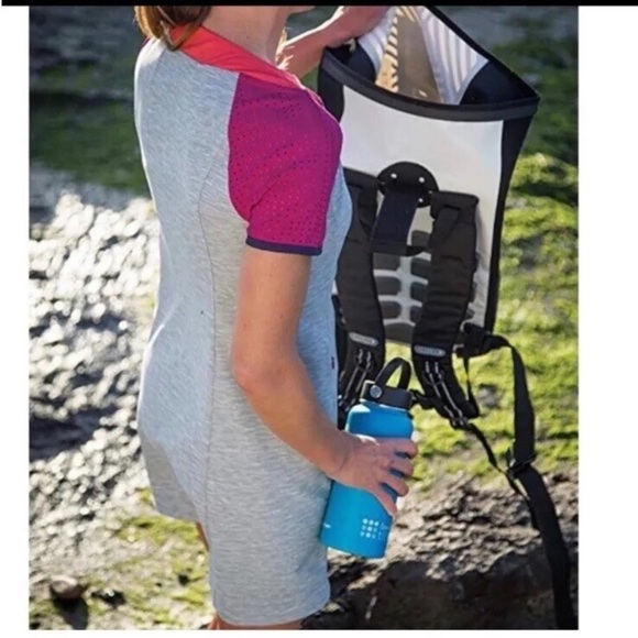 Title Nine Womens Unconventional Mini Dress Medium Gray Colorblock Short Sleeves - Picture 4 of 7